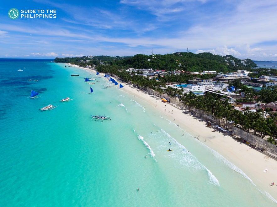 Aerial view of Boracay's White Beach Aerial view of Boracay's White Beach