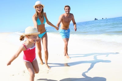 Family enjoying the white beach at Discovery Shores Boracay