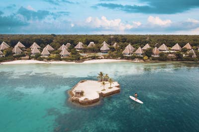 White sand beach at Mithi Resort & Spa