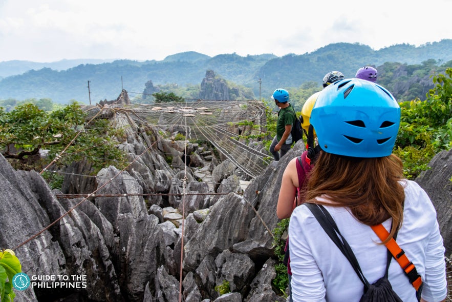 Hikers in Masungi Georeserve Hikers in Masungi Georeserve