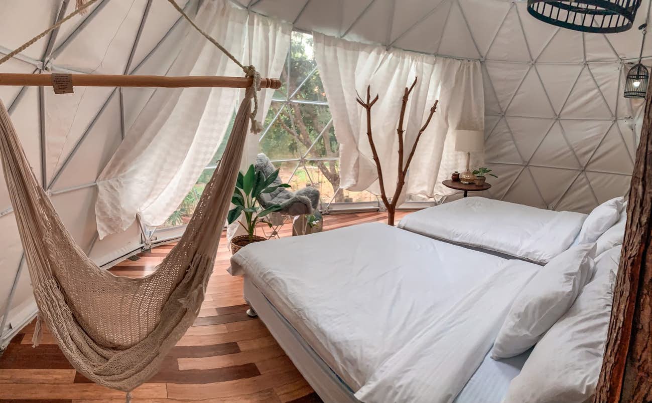 Interior of a Domescape tent