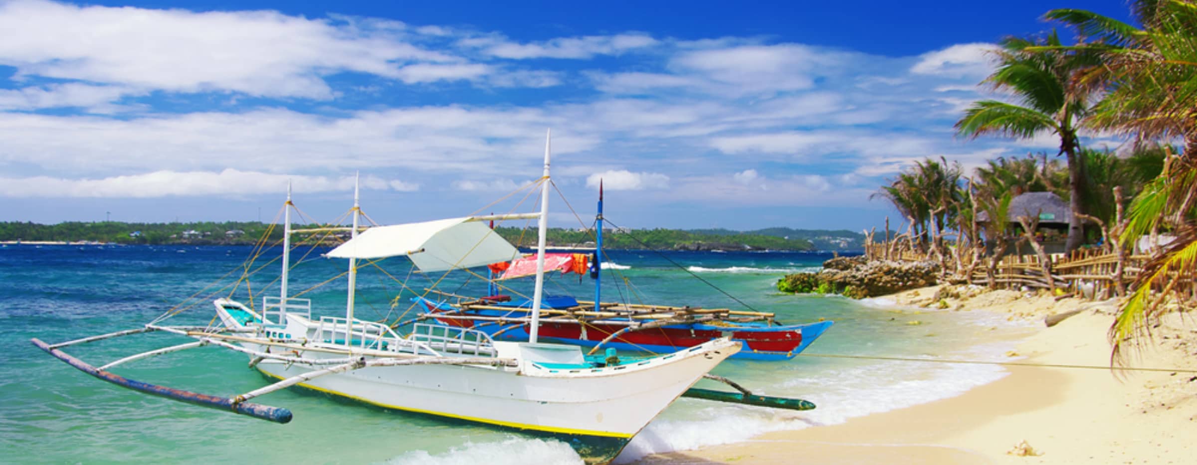 Boats for island hopping in Boracay
