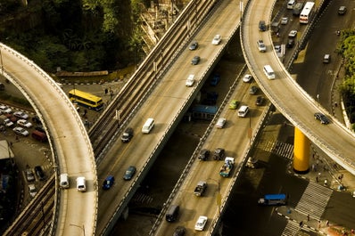 Aerial view of roads in Manila