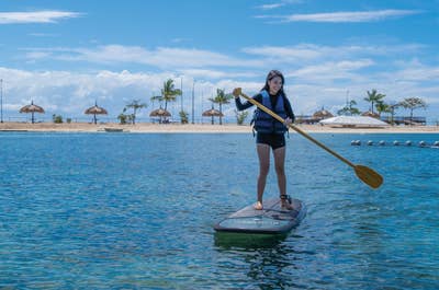 Paddle boarding at Bluewater Maribago