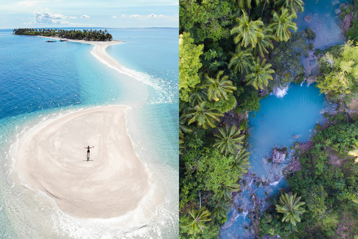 Kalanggaman Island in Leyte and Cambughay Falls in Siquijor