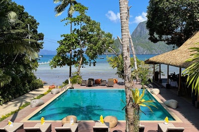 The pool at Lihim Resorts in El Nido, Palawan