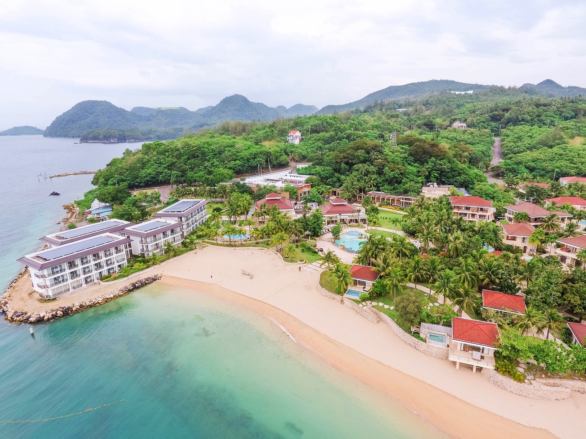 Drone shot of Misibis Bay Resort