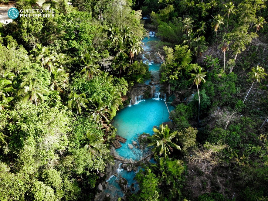 Aerial view of Cambugahay Falls in Siquijor Aerial view of Cambugahay Falls in Siquijor