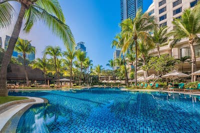 Pool and Facade of EDSA Shangri-La Hotel Manila