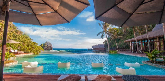 Infinity Pool at Cauayan Island Resort with Spa El Nido, Palawan