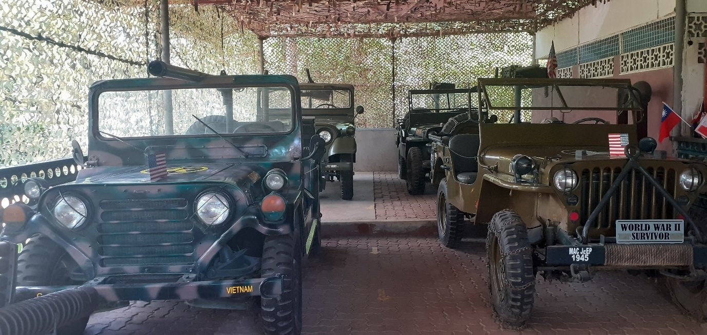 Vehicles on display at the Palawan Special Battalion WW2 Memorial Museum