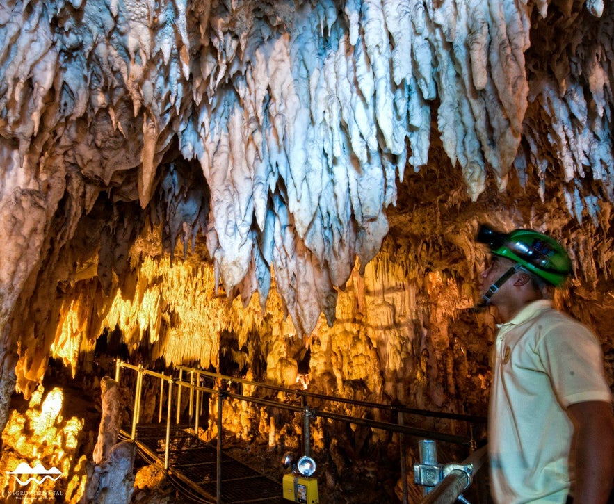 Tour guide in Odloman Cave Tour guide in Odloman Cave
