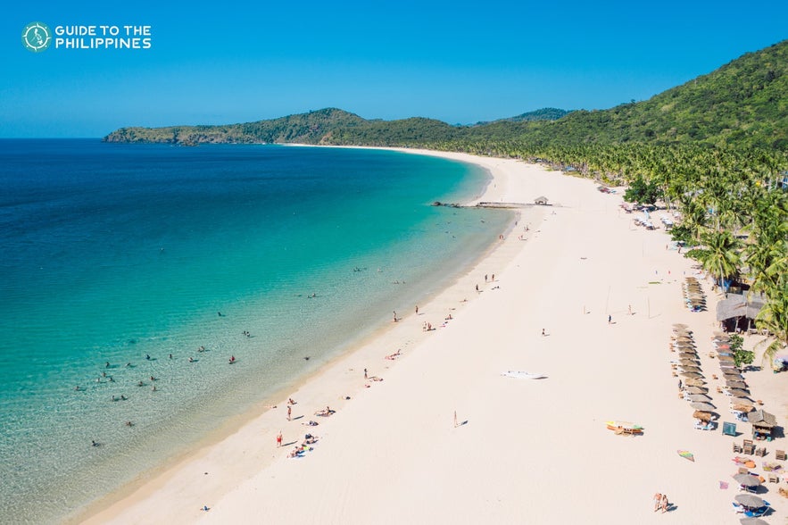 Drone shot of Nacpan Beach Drone shot of Nacpan Beach