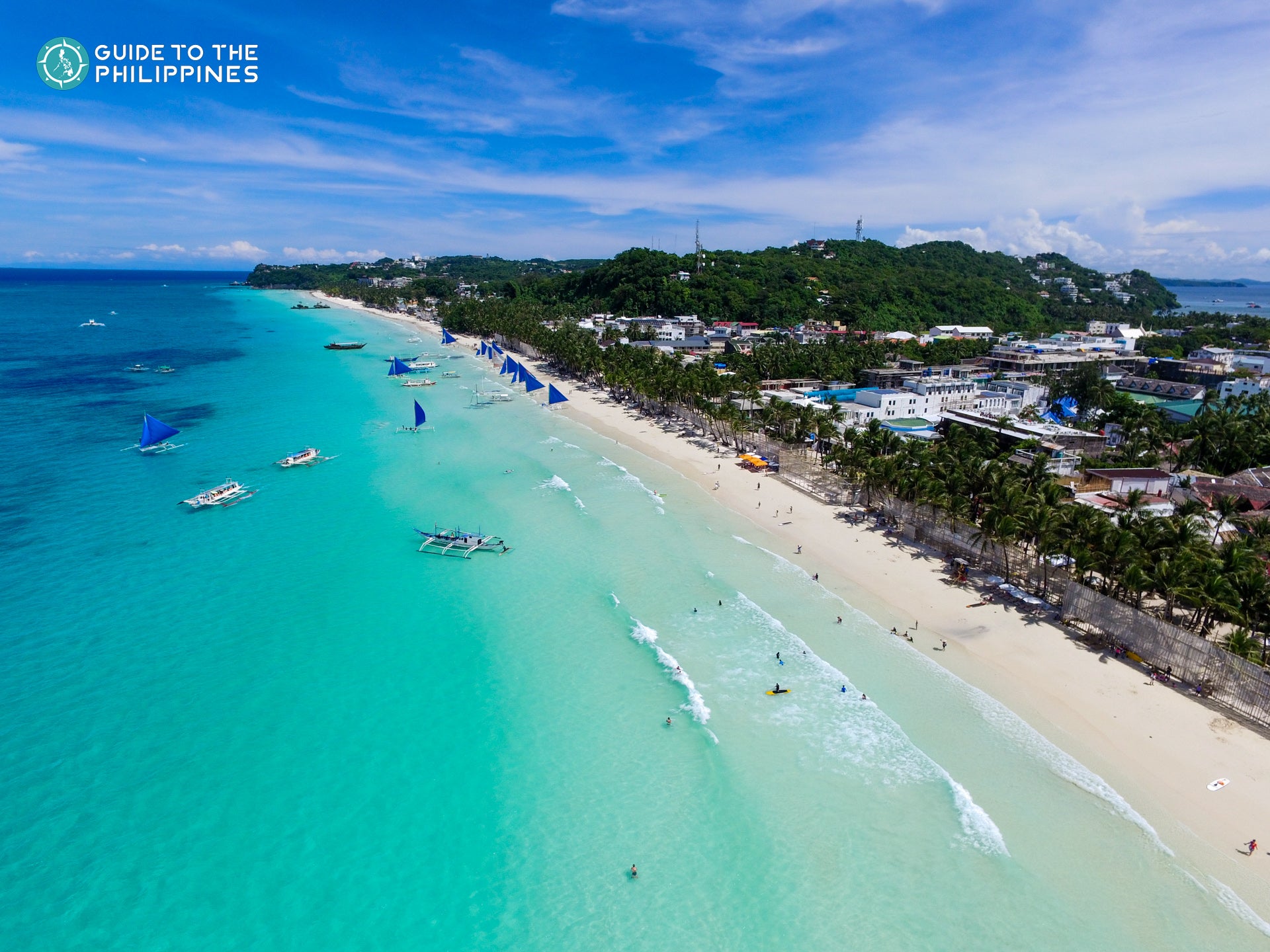 Aerial view of White Beach, Boracay