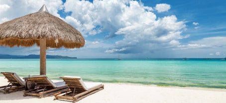 White sand beach of Boracay Island, Philippines