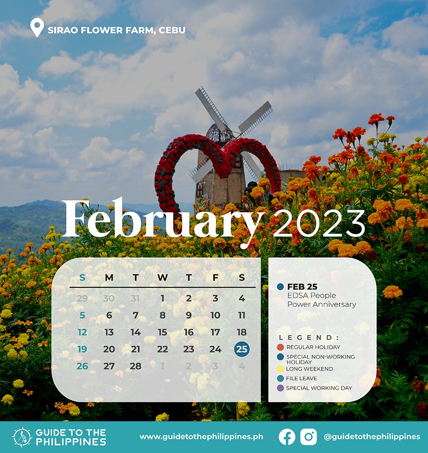 Guide to the Philippines 2023 February Calendar with Holidays and Long Weekends Guide to the Philippines 2023 February Calendar with Holidays and Long Weekends