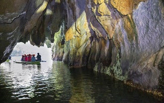 Travelers can explore Palawan Island’s underground river as a shore excursion in Puerto Princesa City.