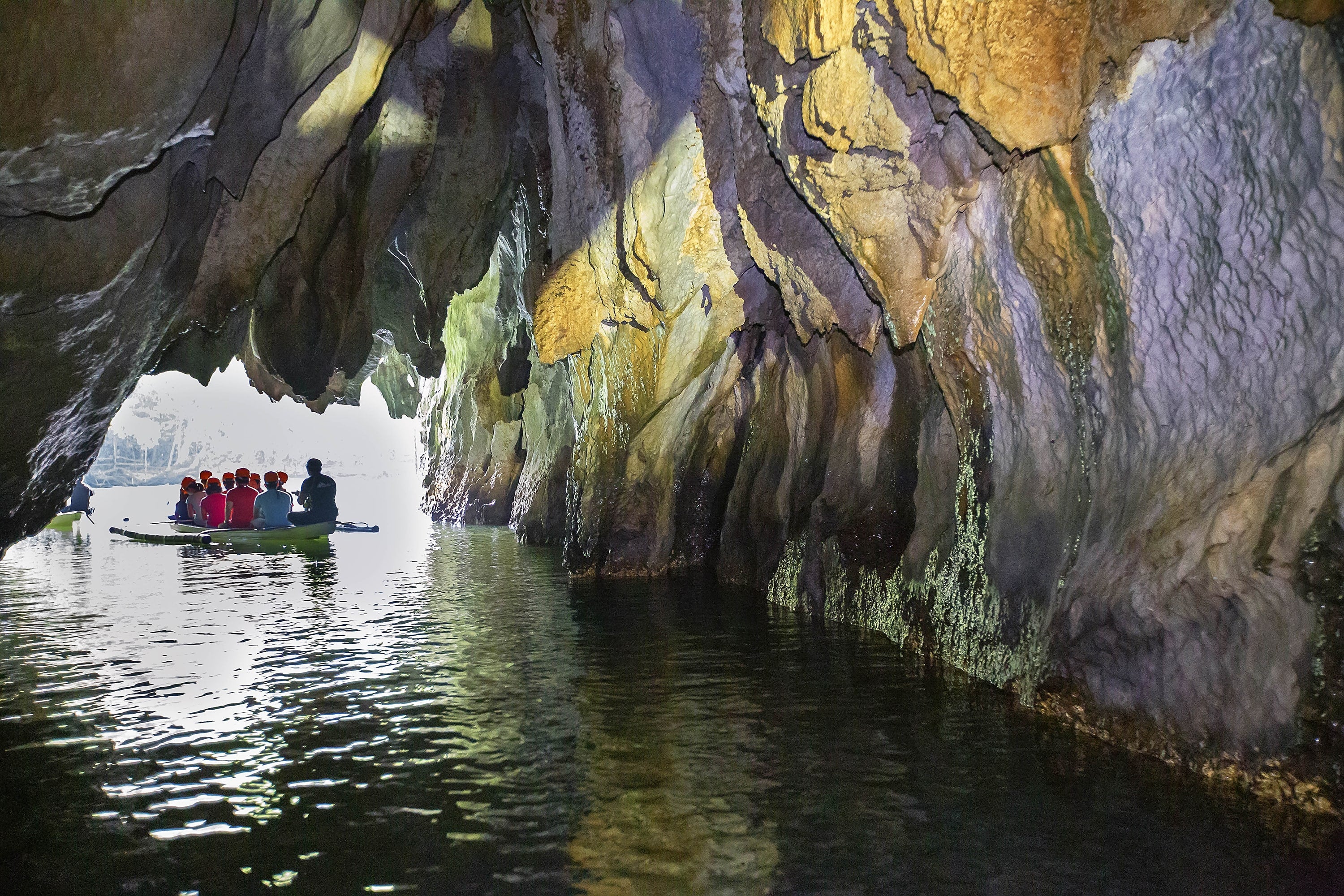 Travelers can explore Palawan Island’s underground river as a shore excursion in Puerto Princesa City.