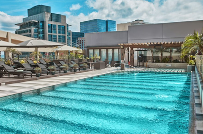 Take a dip at the outdoor swimming pool of Holiday Inn & Suites Makati, Philippines