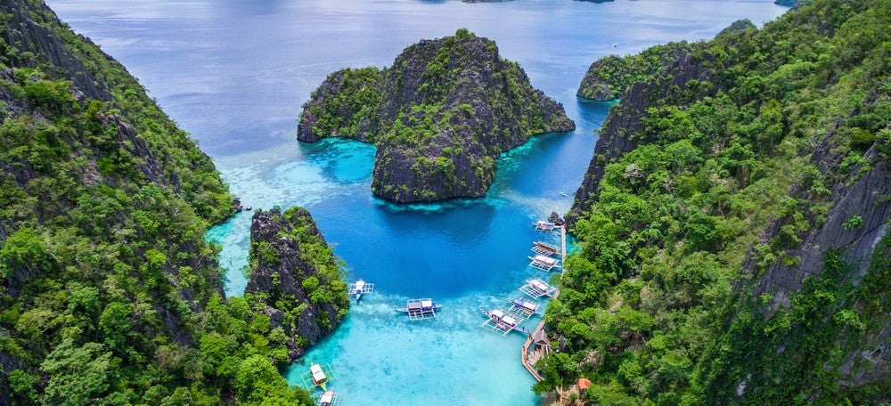 Overlooking the twin lagoons of Coron, Palawan