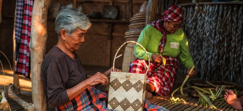 Learn traditional weaving by making bags from abaca at the Motag Living Museum in Aklan Province during this private tour