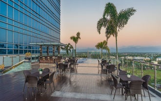 Dive into the outdoor sswimming pool of Richmonde Hotel with picturesque skyline views, the pool area offers a refreshing resort vibe in the heart of the city