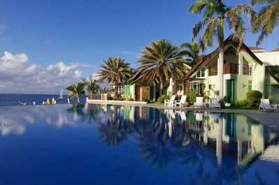 Infinity pool of Acuatico Beach Resort in Laiya Beach, Batangas