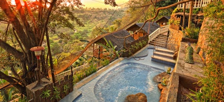 Try the hydro massage pool for a relaxing water therapy experience with this Luljetta's Hanging Gardens Spa Resort day pass in Antipolo City