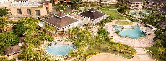 Aerial view of Misibis Bay Resort in Albay