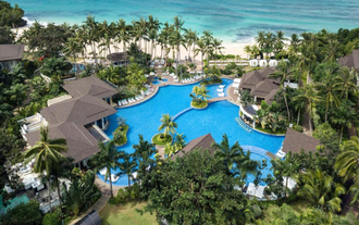 Aerial shot of Movenpick resort in Boracay