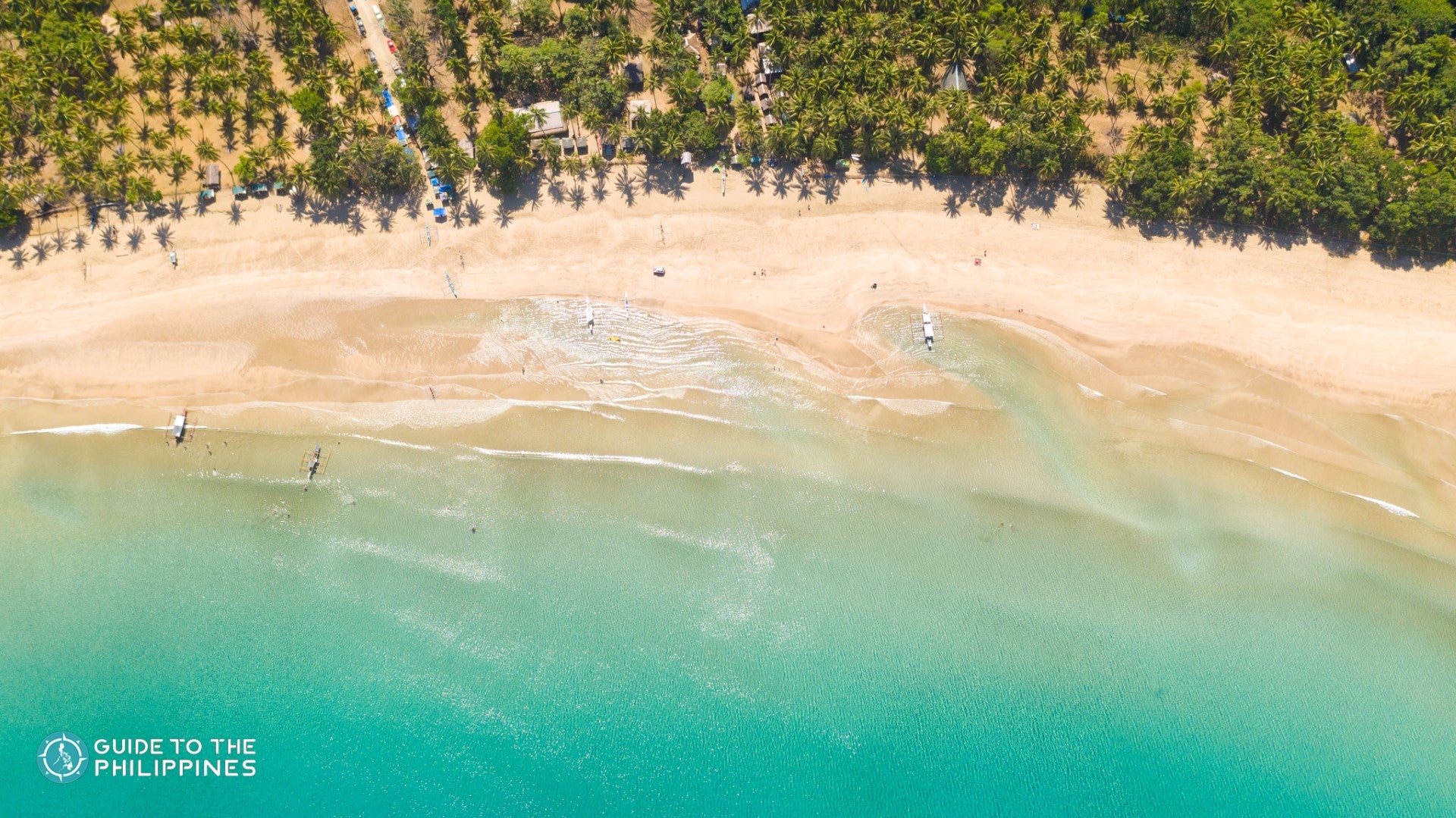 Aerial view of Nagtabon beach in Puerto Princesa