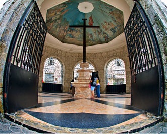 Magellan’s Cross, a wooden monument that encases the cross that is believed to be the one Ferdinand Magellan planted on the shores of Cebu