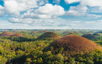 Your land tour in Bohol Island brings you to the iconic Chocolate Hills, where you can admire the breathtaking landscape from the observation deck.