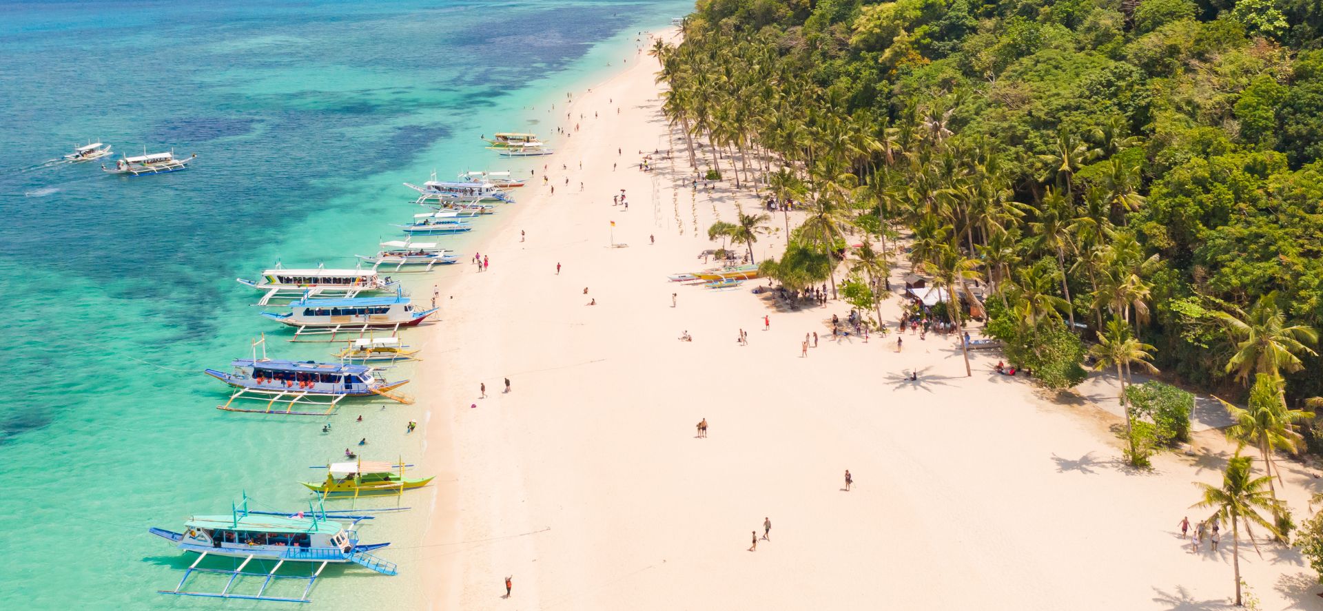 Boats along Puka Beach