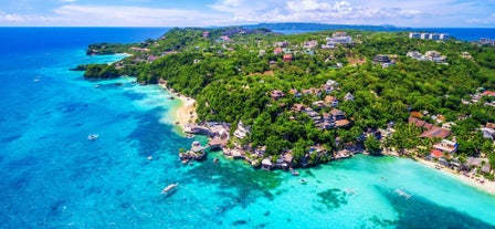 Aerial view of White Beach