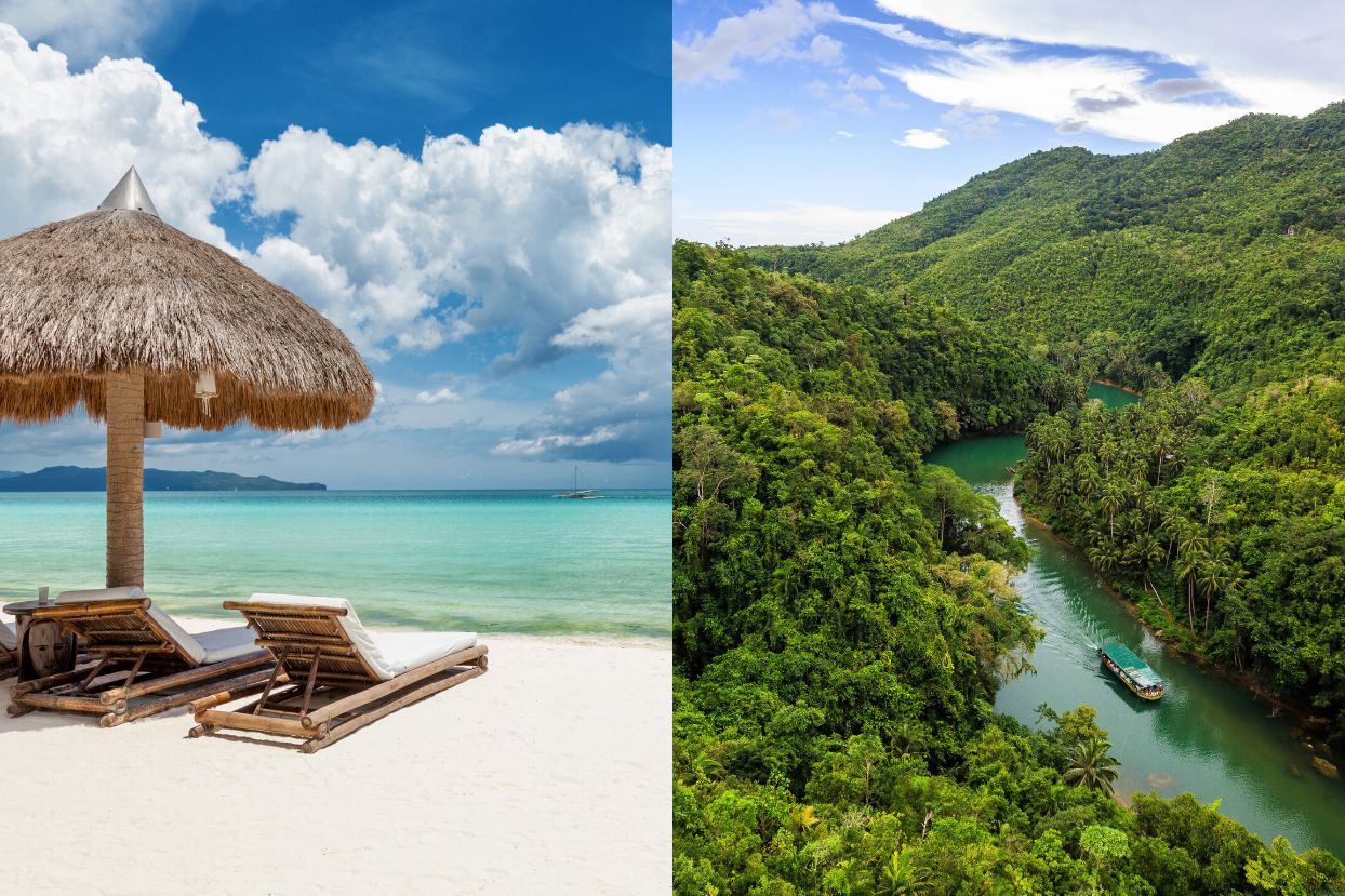White Beach in Boracay and Loboc River in Bohol