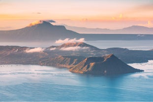 A scenic view of Taal Lake and Taal Volcano that is best seen during a Tagaytay City highlands tour