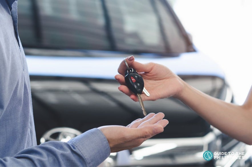 Claiming car keys from a car rental Claiming car keys from a car rental