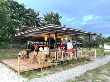 Al fresco bar at Lazuli Resort, San Vicente, Palawan