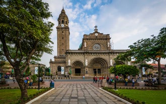 The majestic exterior of Manila Cathedral, visited during this private Manila City tour.