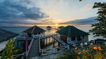 Swaying palm trees and cozy floating cottages add to the serene charm of this Stilts Beach Resort day tour in the municipality of Calatagan.