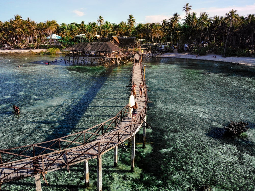 Cloud 9 boardwalk, a top tourist spot in Siargao Island