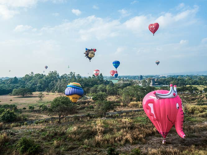 Aerial Shot of the Philippine International Hot Air Balloon Fiesta