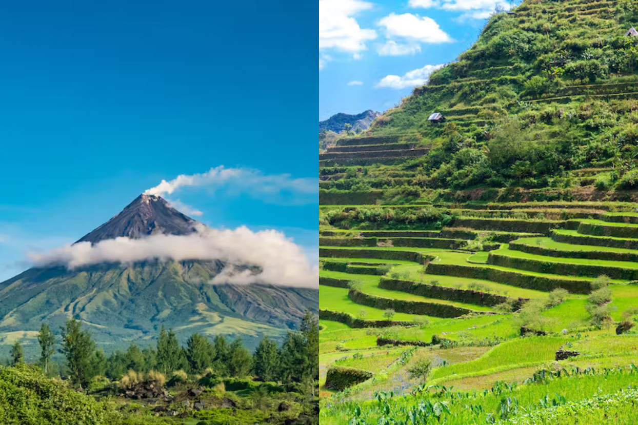 Mayon Volcano and Banaue Rice Terraces