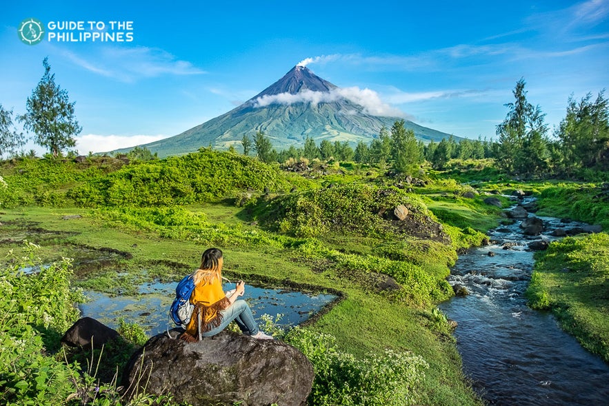 Backpacker by Mayon Volcano Backpacker by Mayon Volcano