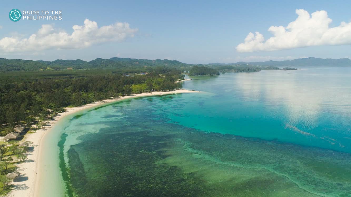 White sand shore on Palaui Island
