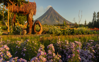 A scenic view of Mayon Volcano, one of the top attractions in this Bicol Region tour package itinerary