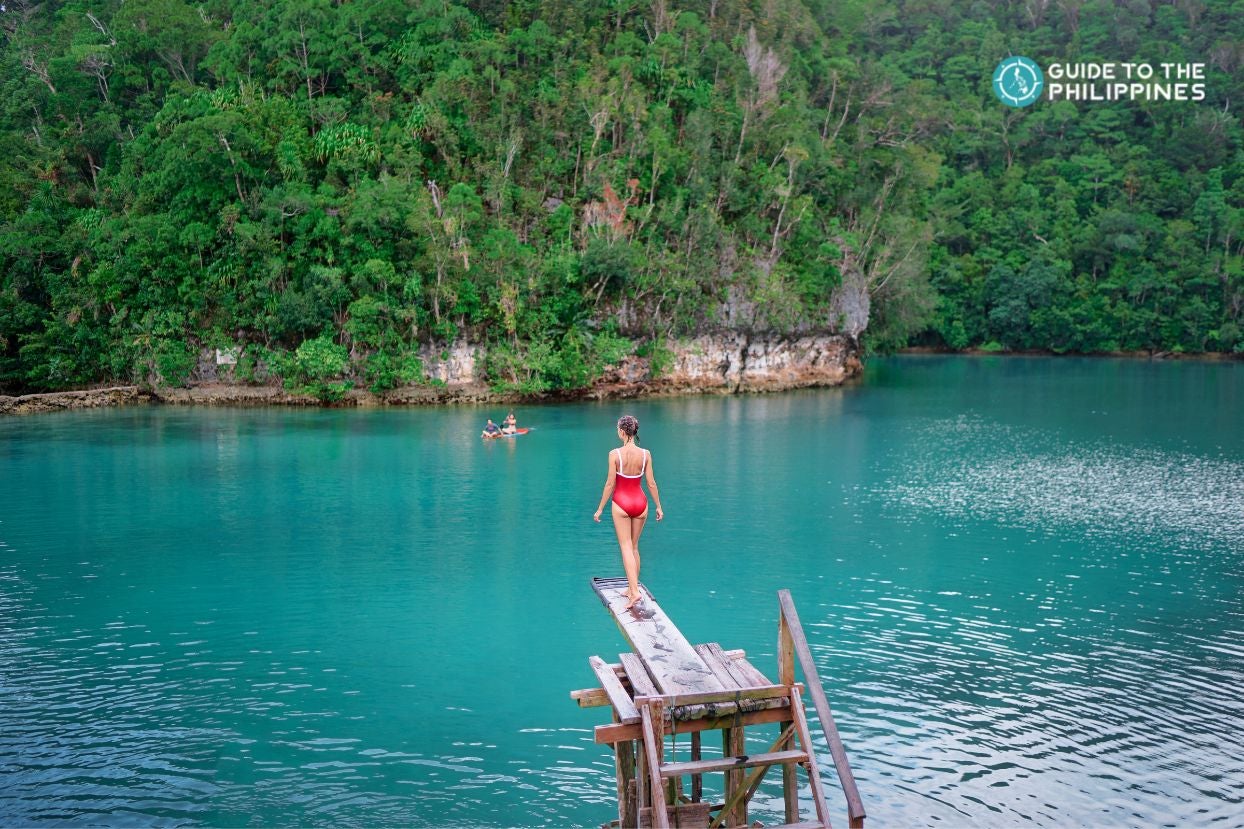 Woman in Sugba Lagoon