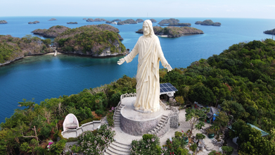 Aerial view of Christ the Savior Statue