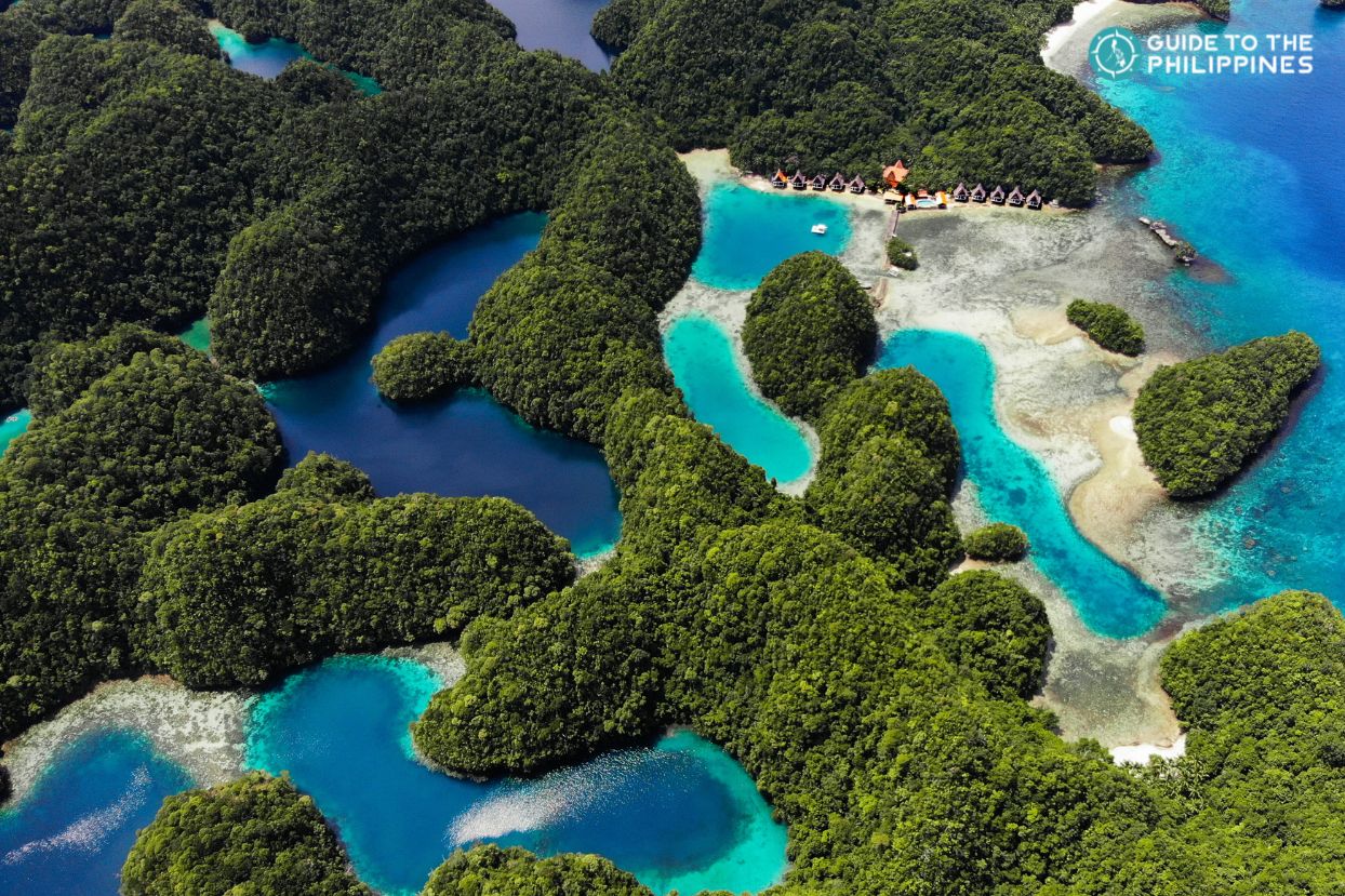 Aerial view of Sohoton Cove in Bucas Grande Island